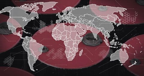 Global oil industry network with mapping and data overlay