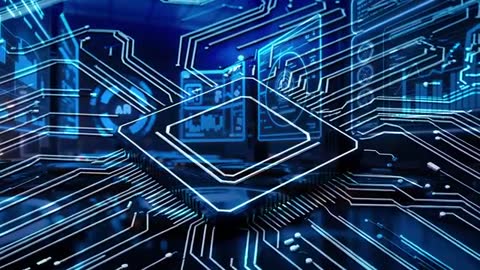 Futuristic CPU Chip with Holographic Interface on Circuits