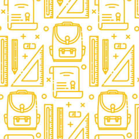 Yellow School Supplies Pattern on Transparent Background - Download Free Stock Videos Pikwizard.com