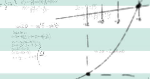 Animated Mathematical Equations on White Background