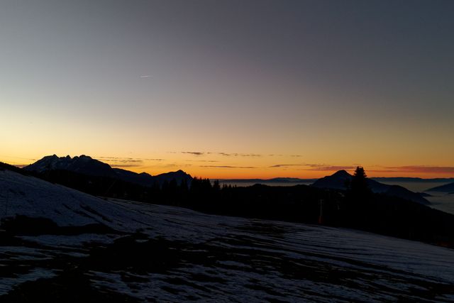 Sunset Over Snowy Mountain Range - Download Free Stock Photos Pikwizard.com