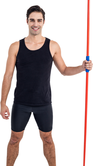 Athletic Man Holding Javelin, Wearing Sportswear - Transparent Background - Download Free Stock Videos Pikwizard.com