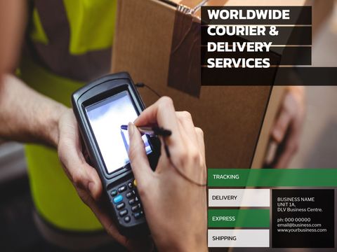 Courier Using Scanner for Efficient Package Delivery Service - Download Free Stock Templates Pikwizard.com