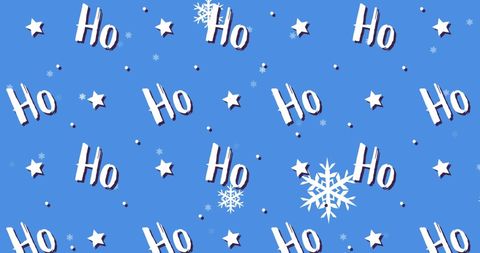 Festive Christmas Ho Ho Ho Pattern with Snowflakes