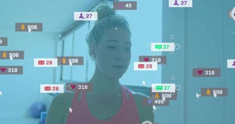 Social media and fitness influencer training at home