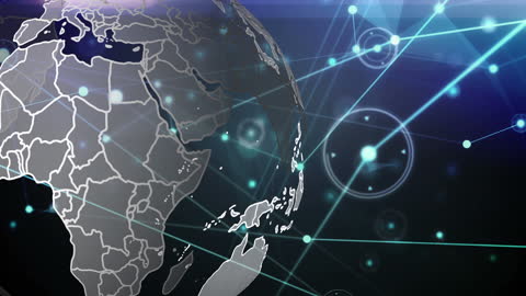 Digital Connections Around Global Map Technology Concept