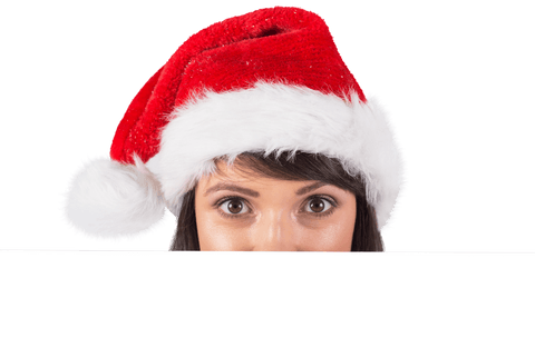 close-up of woman in santa hat over transparent background - Download Free Stock Videos Pikwizard.com