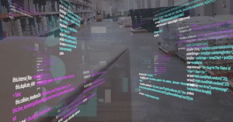 Digital Interface Over Modern Warehouse - Download Free Stock Images Pikwizard.com