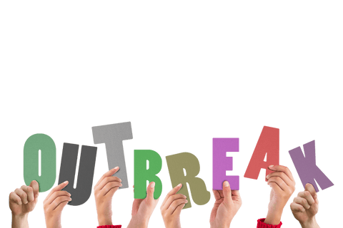 Hands Holding Outbreak Letters on Transparent Background - Download Free Stock Videos Pikwizard.com