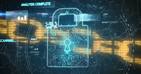 Digital Security and Data Processing Concept Animation
