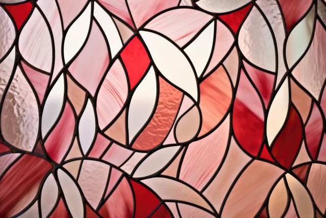 Abstract Stained Glass Panel with Red and White Patterns - Download Free Stock Images Pikwizard.com