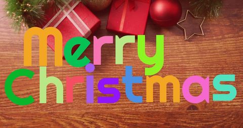 Vibrant Merry Christmas Banner with Holiday Decorations
