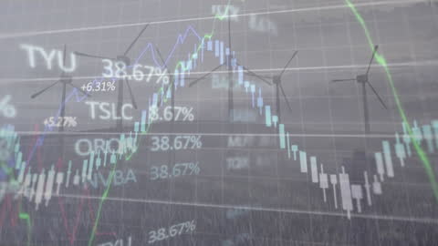 Wind Turbines Blending with Financial Data Movements