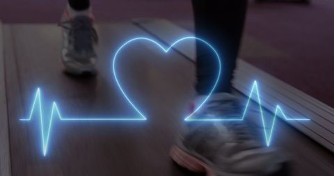 Digital cardiograph overlay on athletic shoes