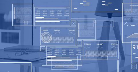 Digital Data Network over Office Workspace Concept - Download Free Stock Images Pikwizard.com