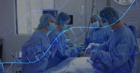 Advanced Surgery with DNA Graphic Highlighting Precision Healthcare