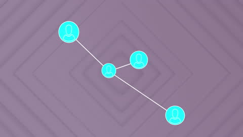 Network Connection of Human Headshots on Abstract Background