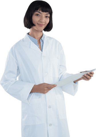 Confident Female Doctor Holding Transparent Clipboard Smiling Professionally - Download Free Stock Videos Pikwizard.com