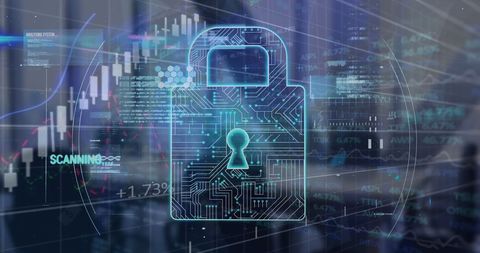 Digital Security Concept with Locked Data Highlights Financial Tech - Download Free Stock Images Pikwizard.com