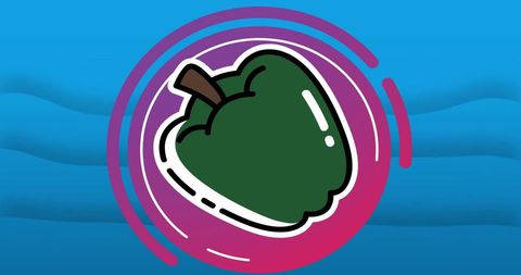 Illustrated Green Bell Pepper on Vibrant Background
