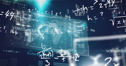 Mathematical Equations and Global Data Flowing Digitally