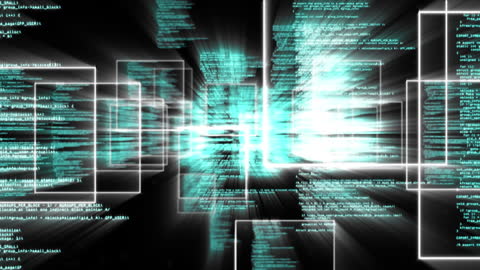 Dynamic Digital Data Streams Animation With Light Effects