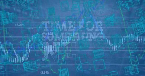 Abstract Data Processing with Motivational Text on Blue Background - Download Free Stock Images Pikwizard.com