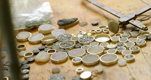 Jeweler's Workbench with Unfinished Jewelry Pieces and Tools - Download Free Stock Images Pikwizard.com