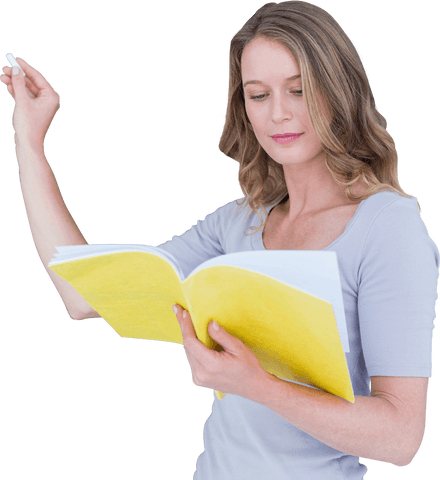 confident woman with yellow book on transparent background - Download Free Stock Videos Pikwizard.com