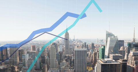 City Skyline with Financial Graphs Illustrating Economic Growth - Download Free Stock Images Pikwizard.com