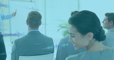 Professionals engaged in business presentation