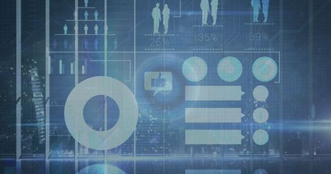 Digital Data Processing Interface on Abstract Blue Background - Download Free Stock Images Pikwizard.com