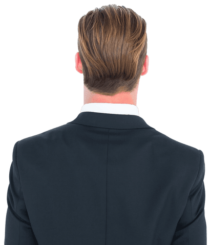 Transparent Rear View of Stylish Businessman in Suit and Tie