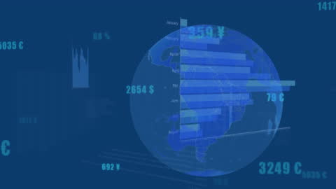 Digital Globe Animation with Financial Data Insights