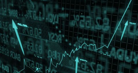 Dynamic Digital Graph with Financial Data Trends - Download Free Stock Images Pikwizard.com