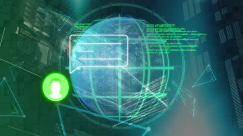 Futuristic Digital Globe with Data Interface