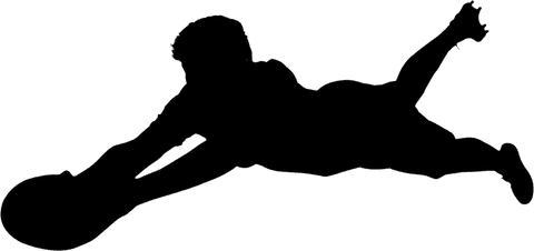 Rugby player diving for swift try transparent background