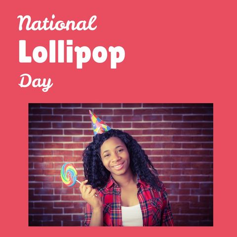 girl celebrating national lollipop day with colorful candy - Download Free Stock Templates Pikwizard.com