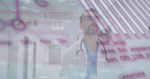 Doctor Analyzing Data with Advanced Medical Technology Interface