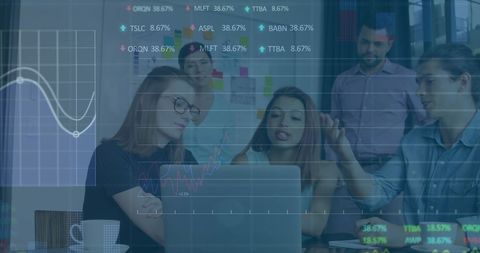 Team Collaboration on Financial Data Analysis at Office