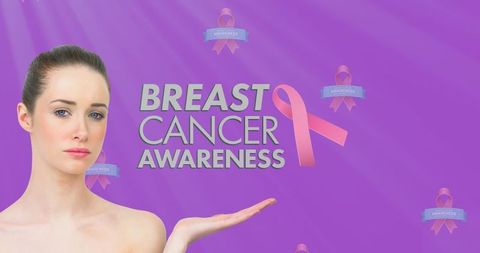Breast Cancer Awareness Concept with Ribbon and Woman's Gesture - Download Free Stock Images Pikwizard.com