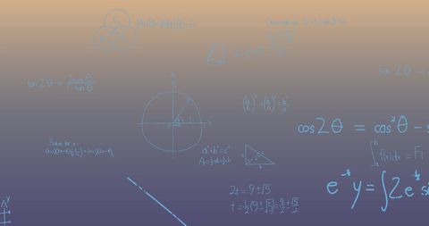 Mathematical Equations on Blue Background Featuring Diagrams - Download Free Stock Images Pikwizard.com