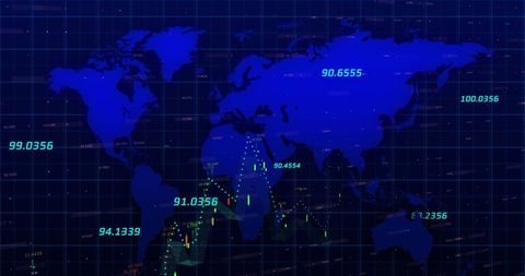 World Map with Data Points Illustrating Global Finance Trends - Download Free Stock Images Pikwizard.com
