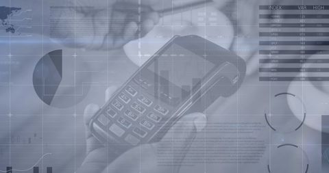 Digital Payment Technology and Statistics Overlay Concept - Download Free Stock Images Pikwizard.com