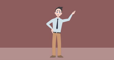 Animated Businessman Presenting Concept