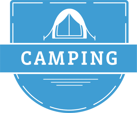 transparent blue shield camping logo with tent icon - Download Free Stock Videos Pikwizard.com