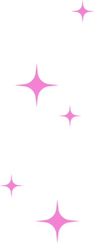 Pink sparkle stars on transparent background for festive design