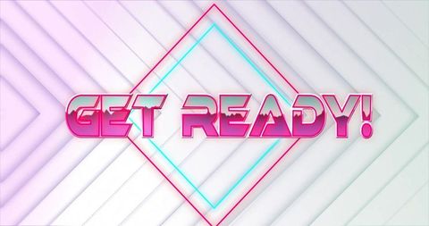 Retro Futuristic 'Get Ready' Geometric Design