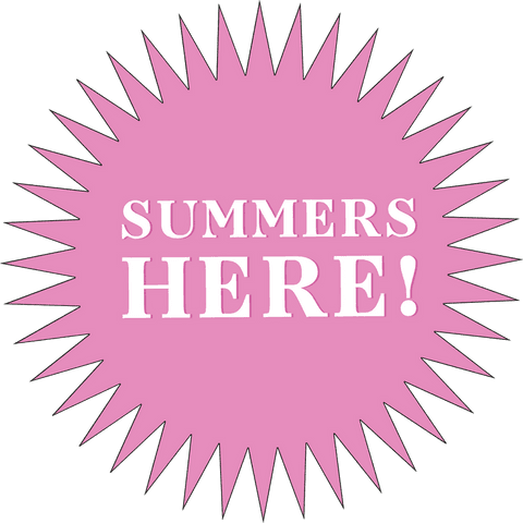 transparent pink starburst badge with 'summers here' text - Download Free Stock Videos Pikwizard.com