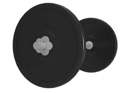Transparent barbell illustration on minimalist background